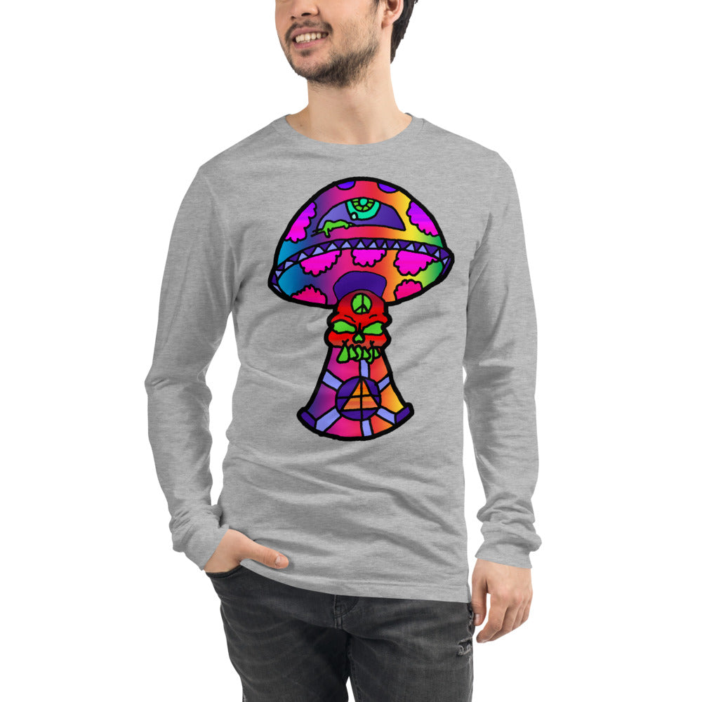 Rainbow Skull Shroom Unisex Long Sleeve Tee