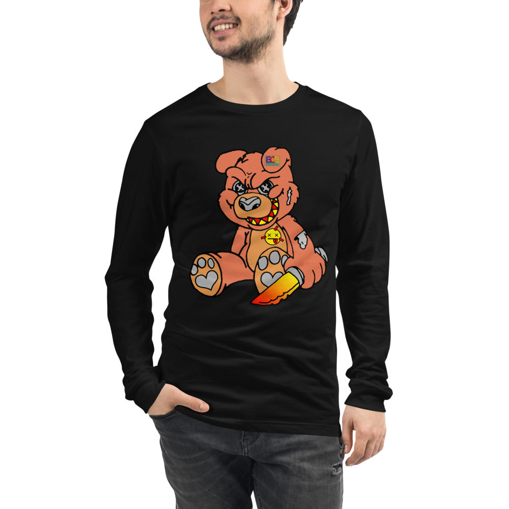 Orange Demon Bear Unisex Long Sleeve Tee