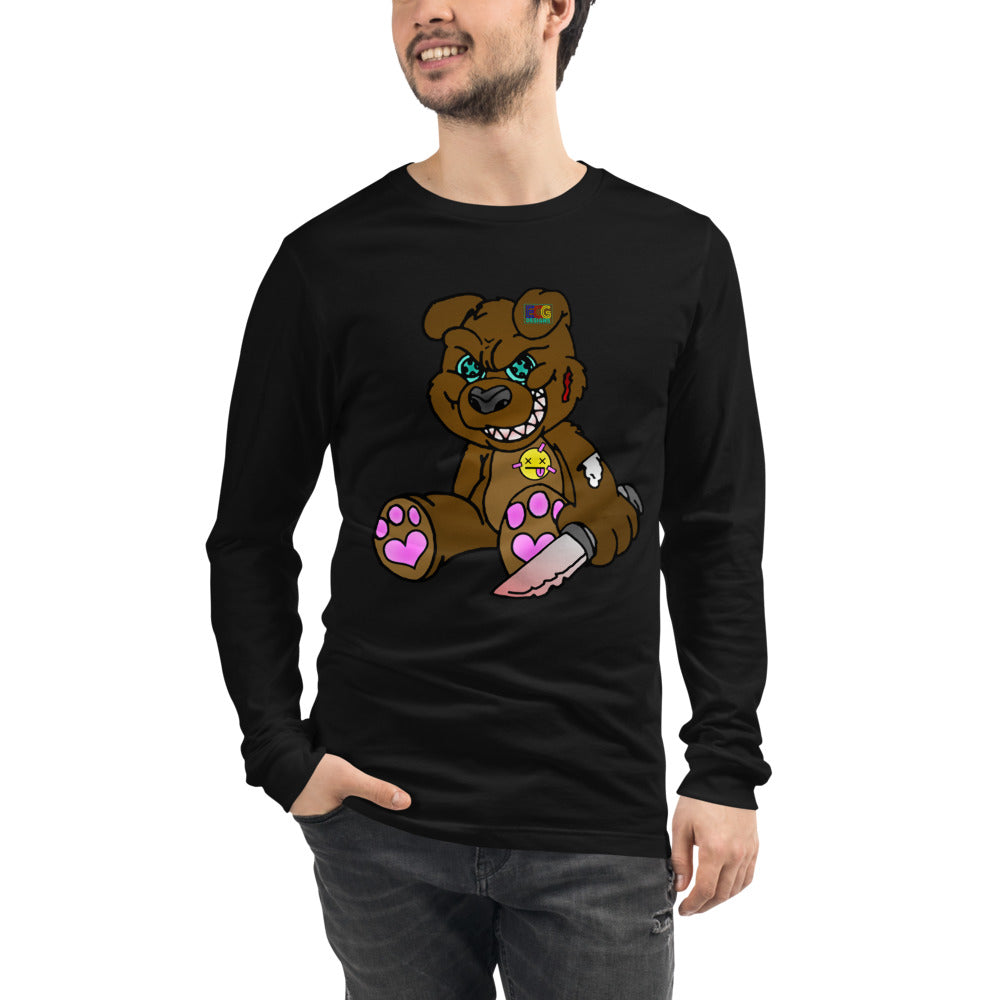 Brown Demon Bear Unisex Long Sleeve Tee