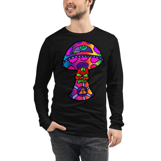 Rainbow Skull Shroom Unisex Long Sleeve Tee