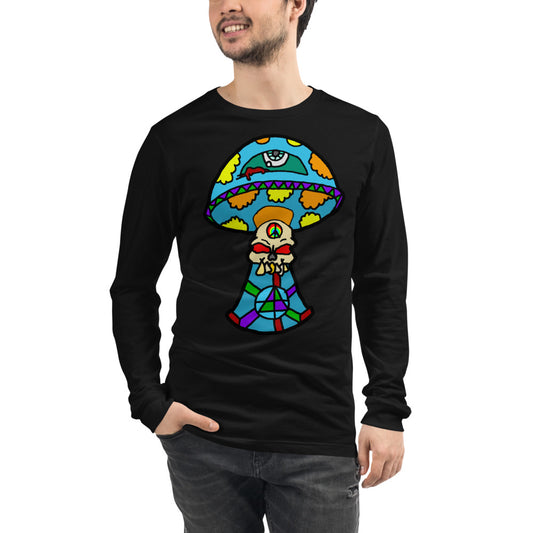 Multicolored Skull Shroom Unisex Long Sleeve Tee