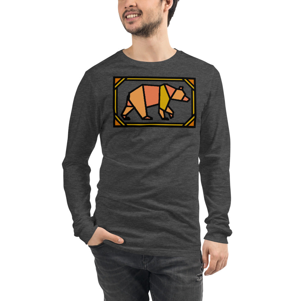 Orange Box Bear Unisex Long Sleeve Tee