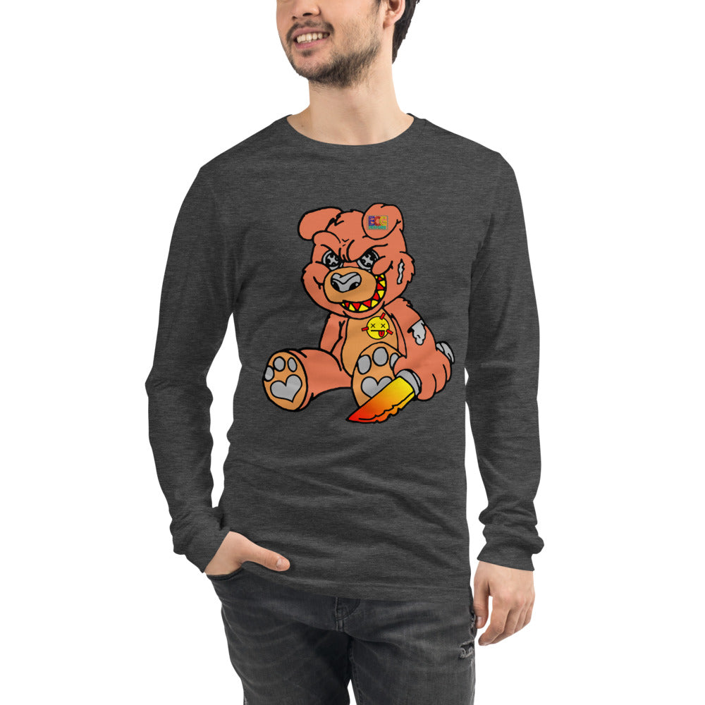 Orange Demon Bear Unisex Long Sleeve Tee