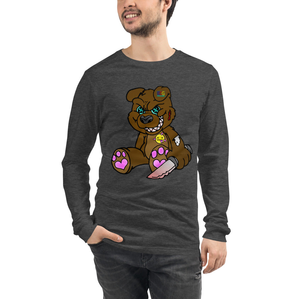 Brown Demon Bear Unisex Long Sleeve Tee