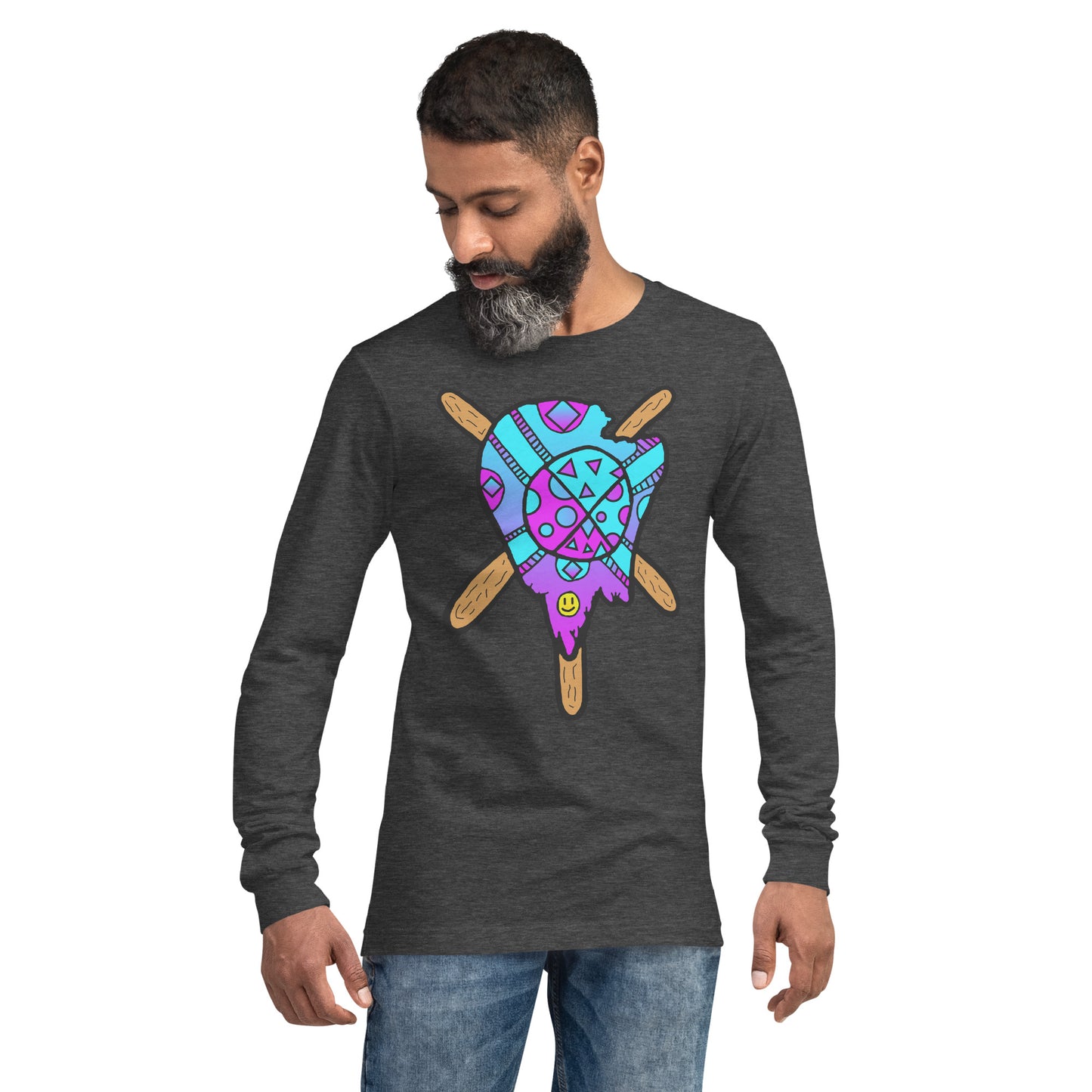 Blue and Purple Melted Popsicle Unisex Long Sleeve Tee