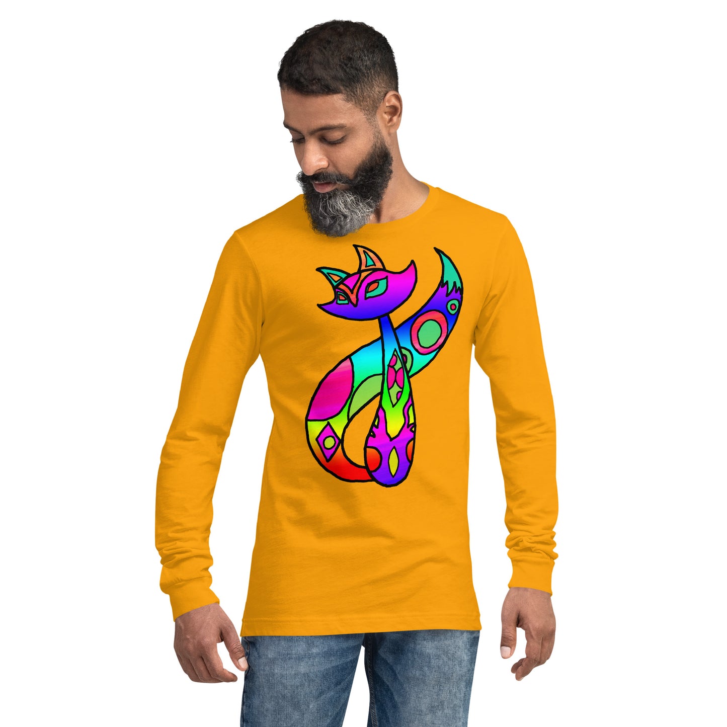 Rainbow Cat Unisex Long Sleeve Tee