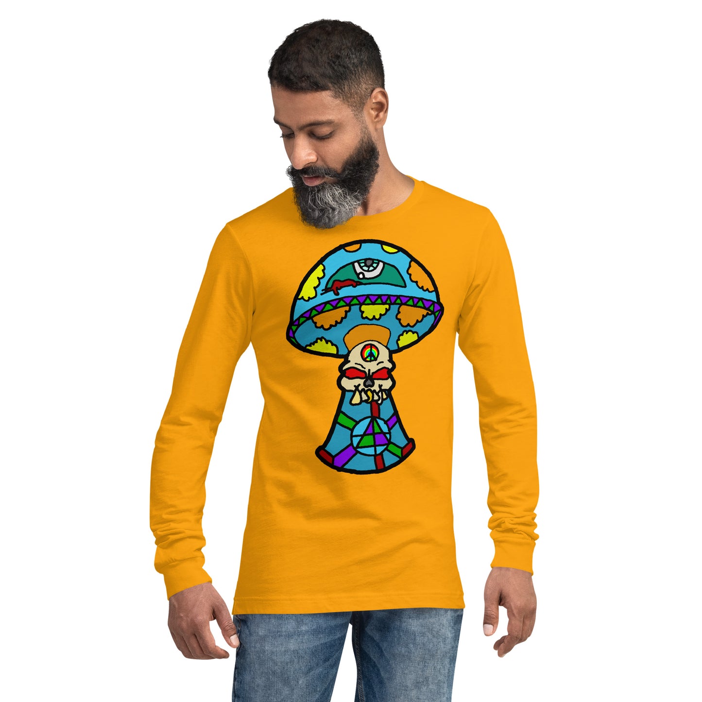 Multicolored Skull Shroom Unisex Long Sleeve Tee