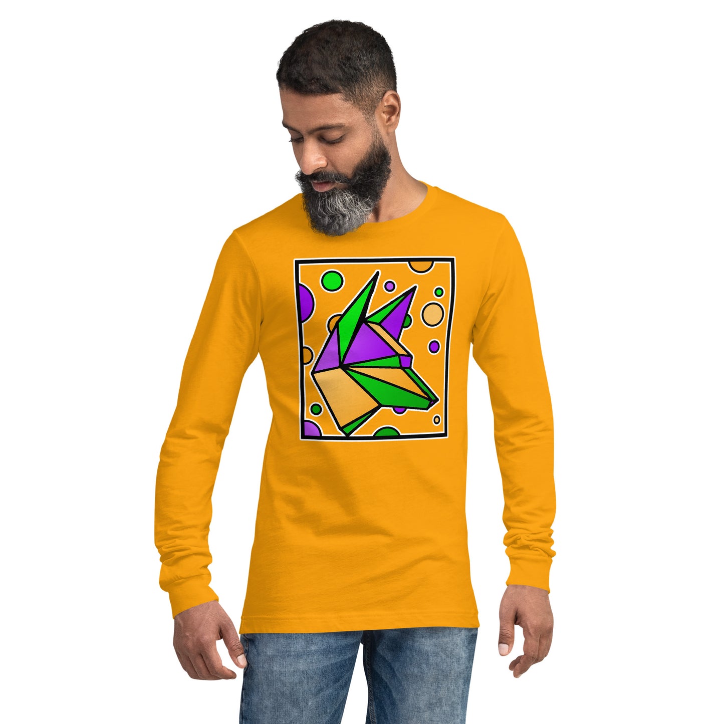 Mardi Gras Box Dog Unisex Long Sleeve Tee