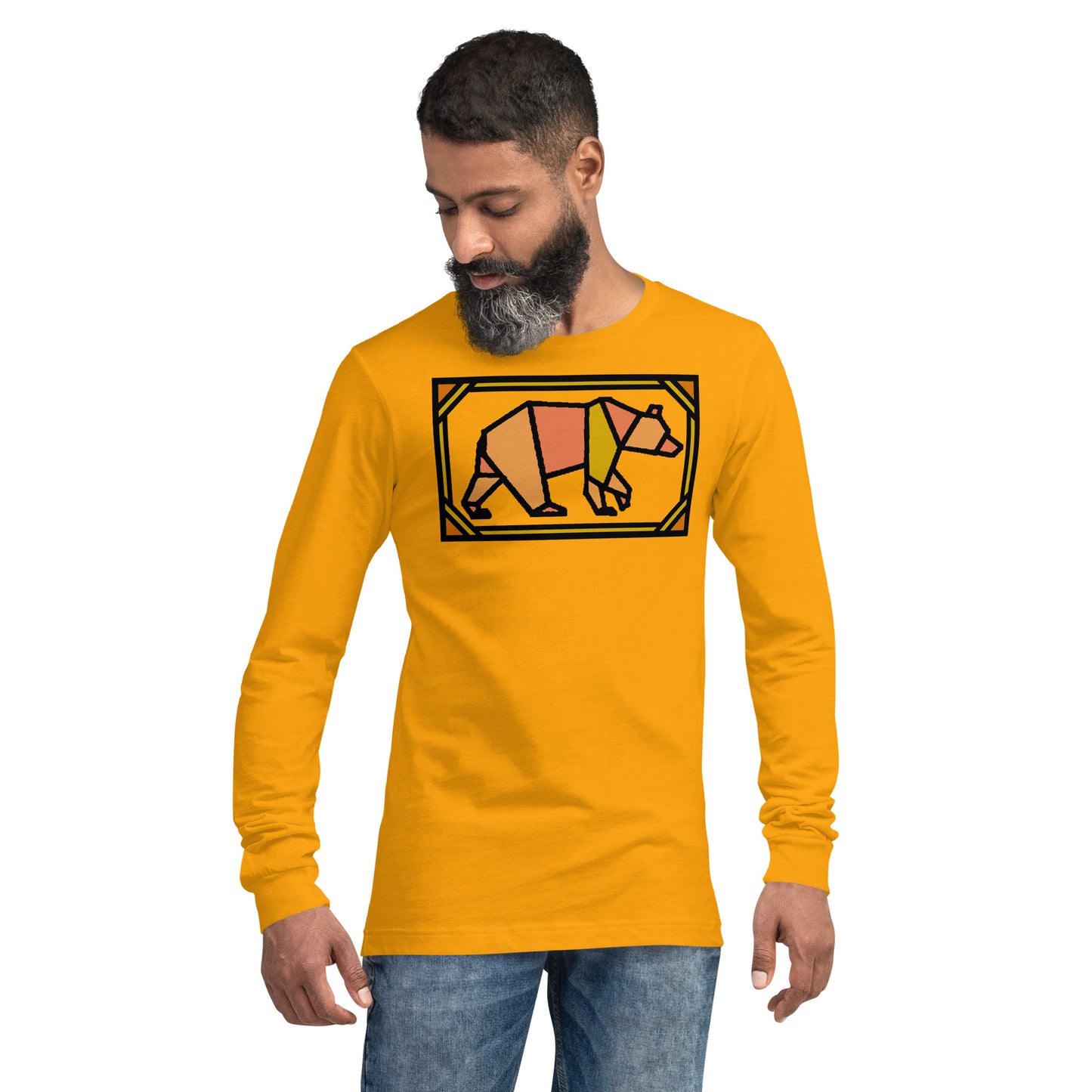 Orange Box Bear Unisex Long Sleeve Tee