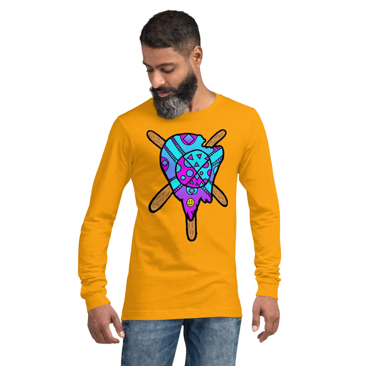 Blue and Purple Melted Popsicle Unisex Long Sleeve Tee