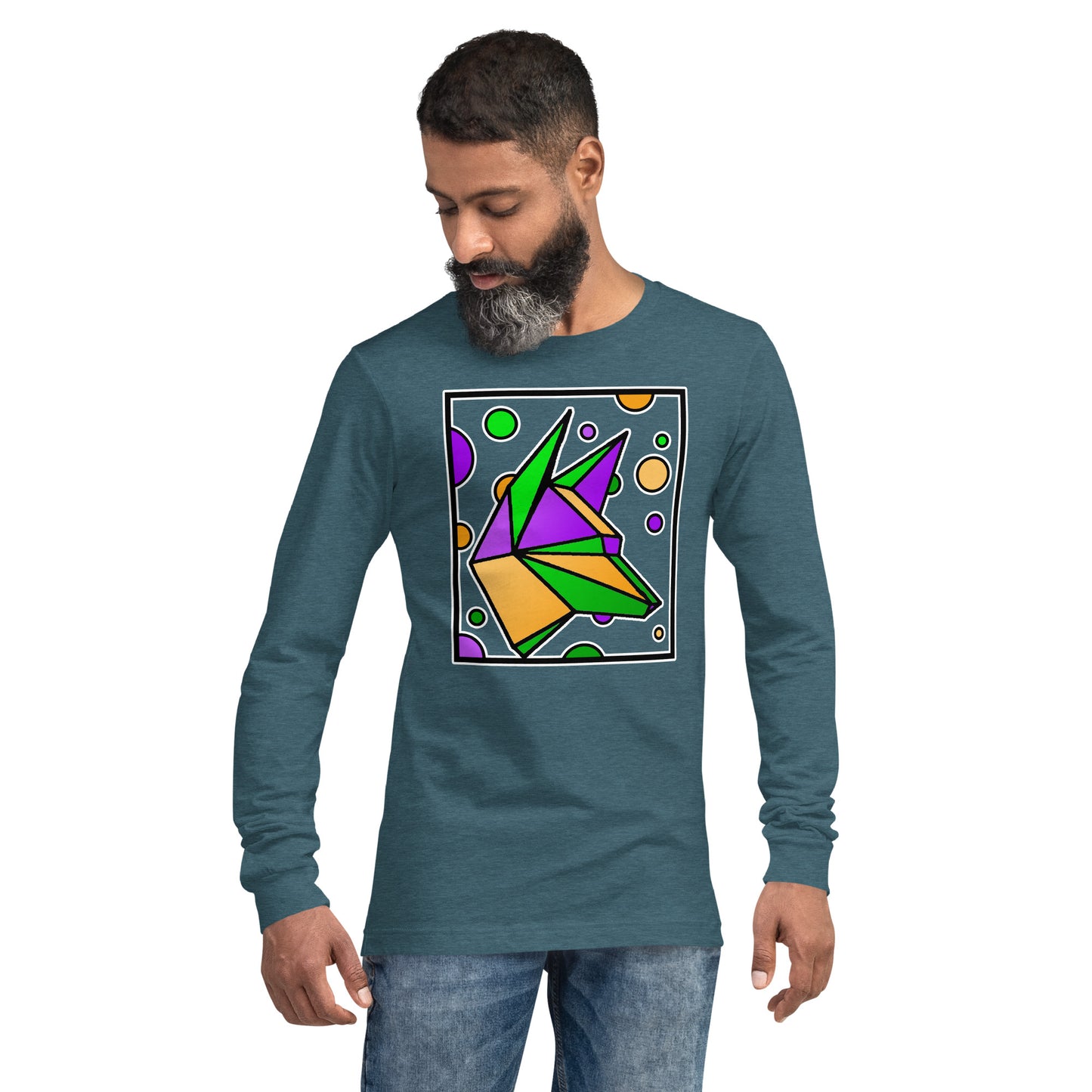 Mardi Gras Box Dog Unisex Long Sleeve Tee