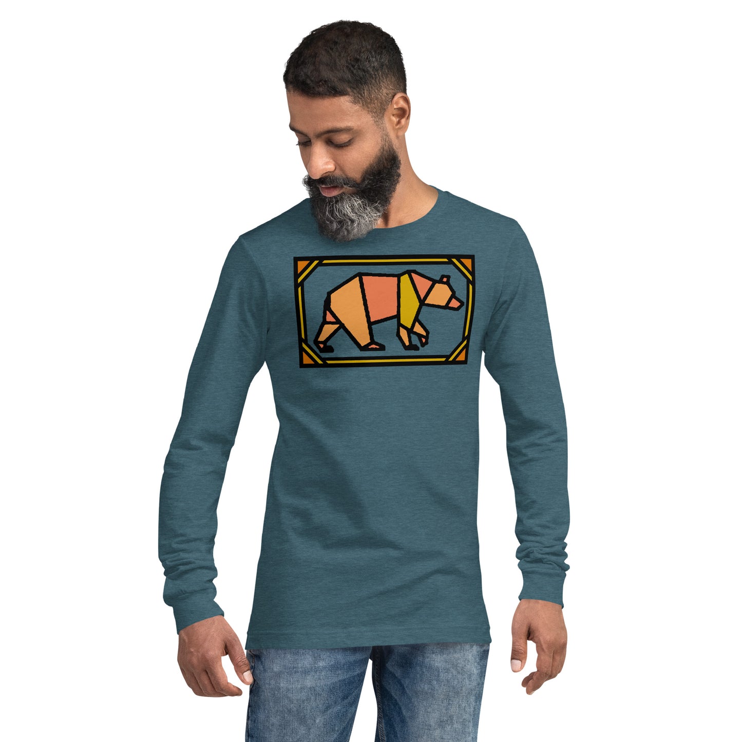 Orange Box Bear Unisex Long Sleeve Tee