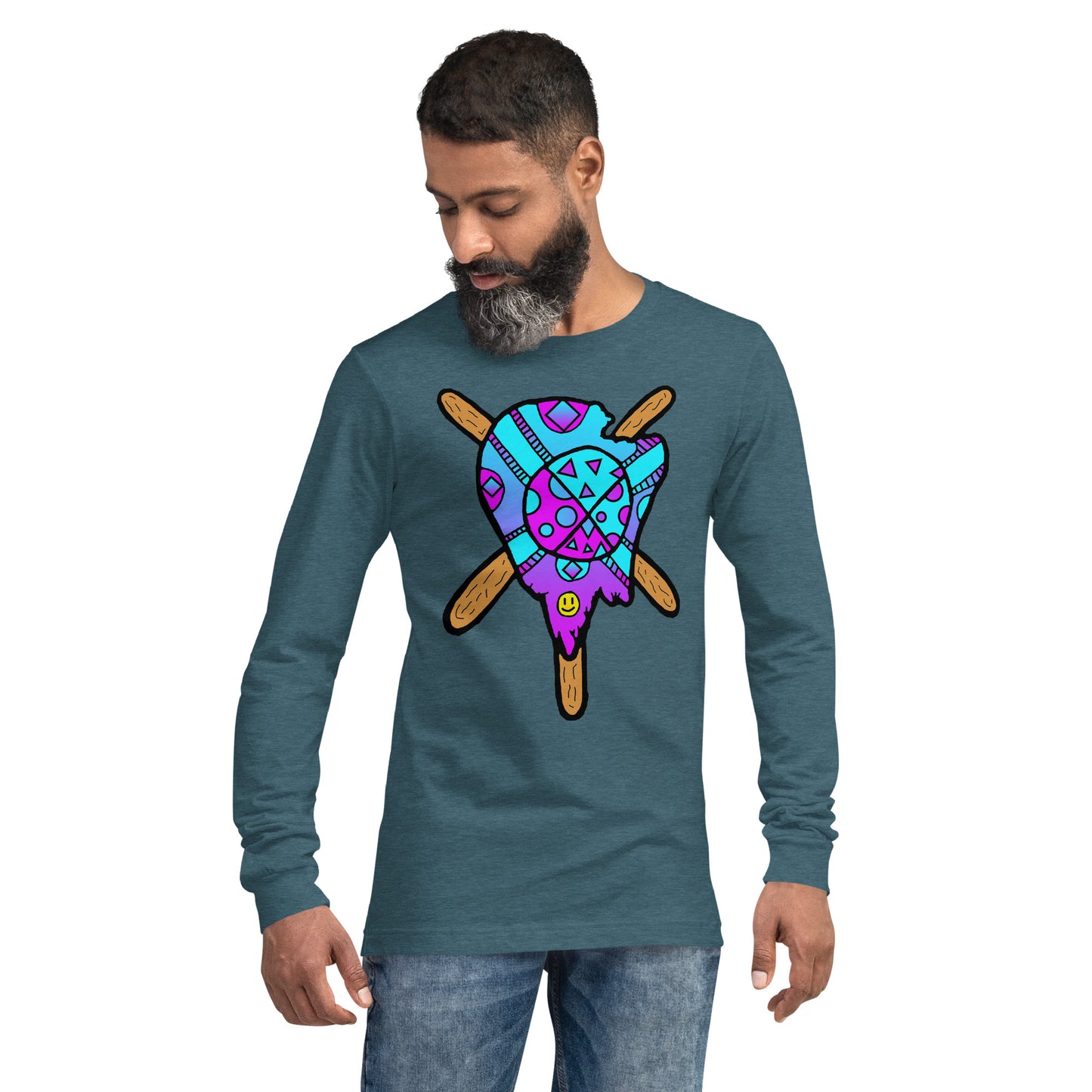 Blue and Purple Melted Popsicle Unisex Long Sleeve Tee