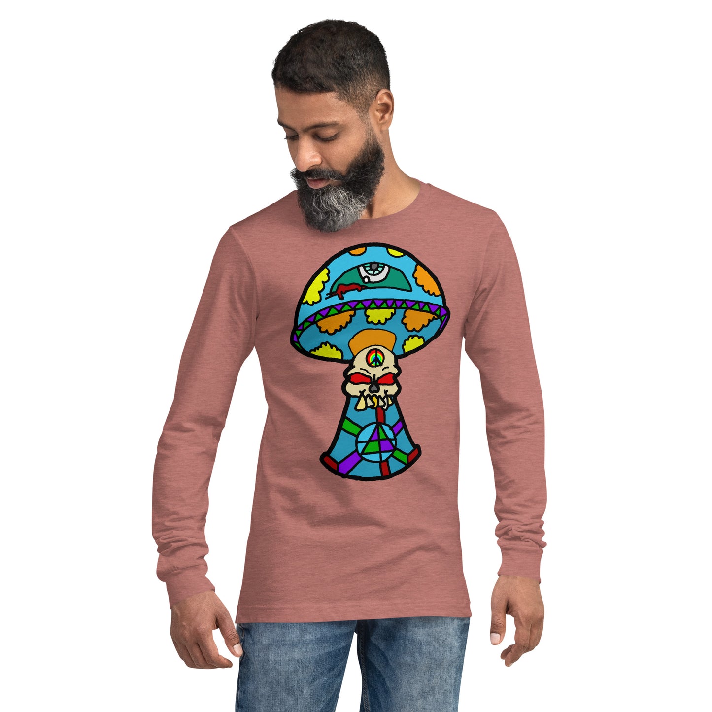 Multicolored Skull Shroom Unisex Long Sleeve Tee