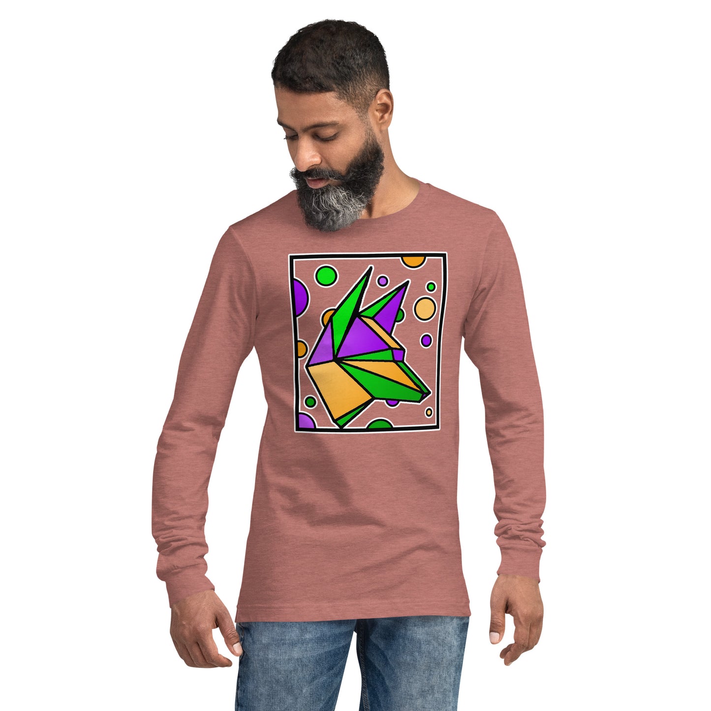 Mardi Gras Box Dog Unisex Long Sleeve Tee