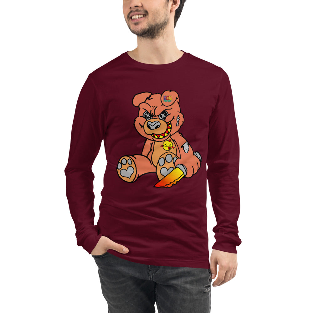 Orange Demon Bear Unisex Long Sleeve Tee