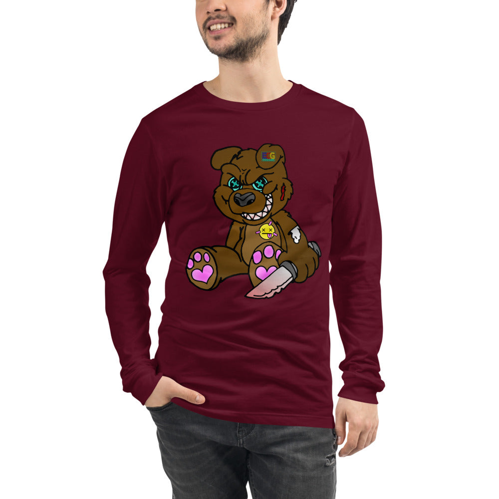 Brown Demon Bear Unisex Long Sleeve Tee