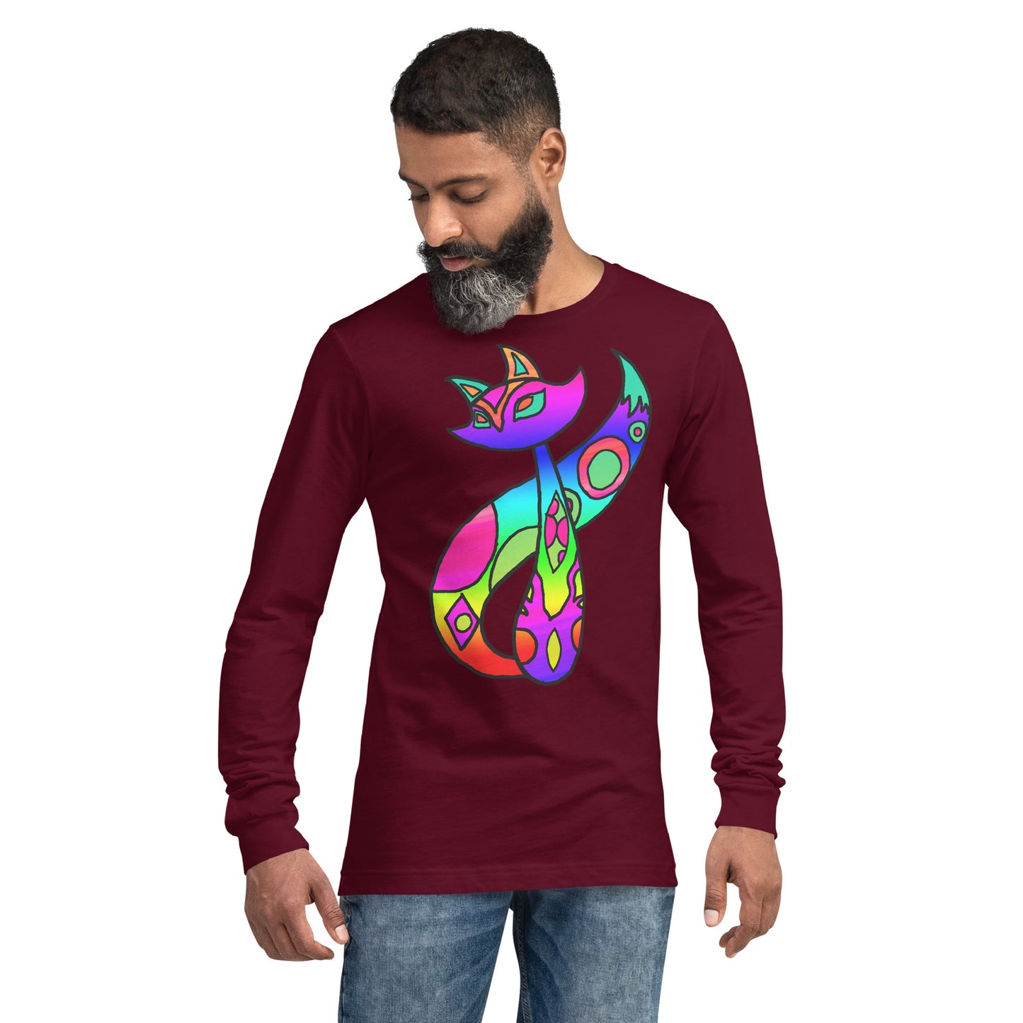 Rainbow Cat Unisex Long Sleeve Tee