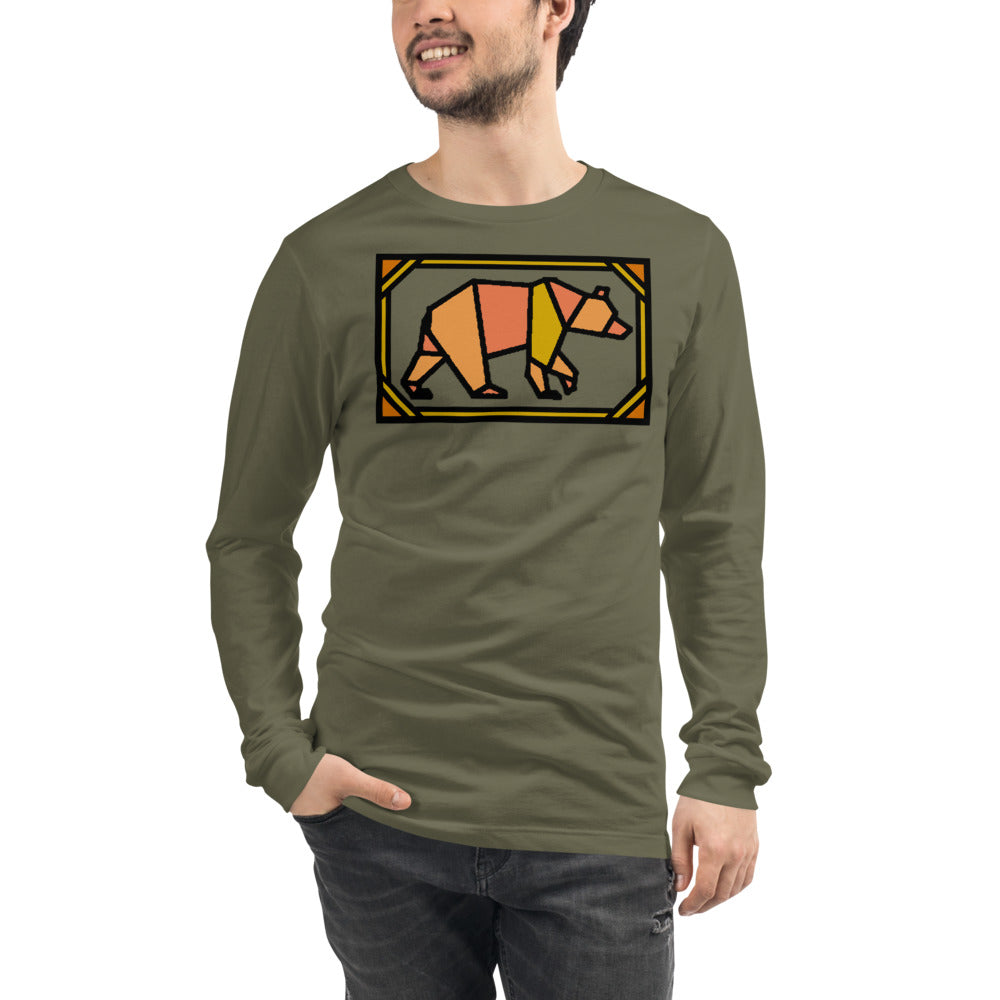 Orange Box Bear Unisex Long Sleeve Tee