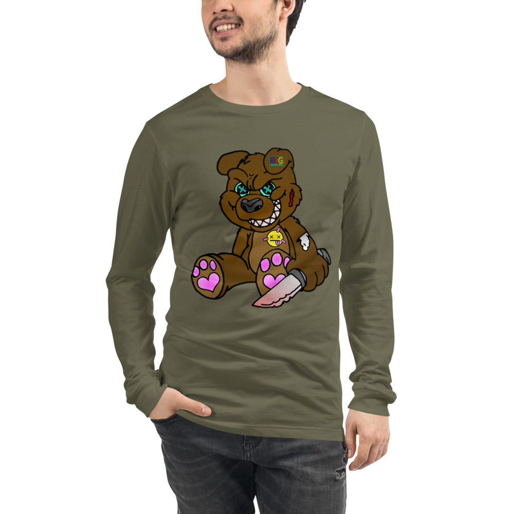 Brown Demon Bear Unisex Long Sleeve Tee