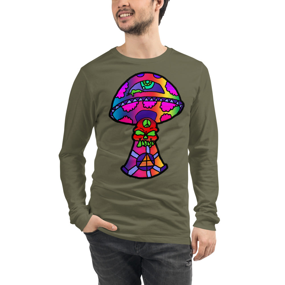 Rainbow Skull Shroom Unisex Long Sleeve Tee