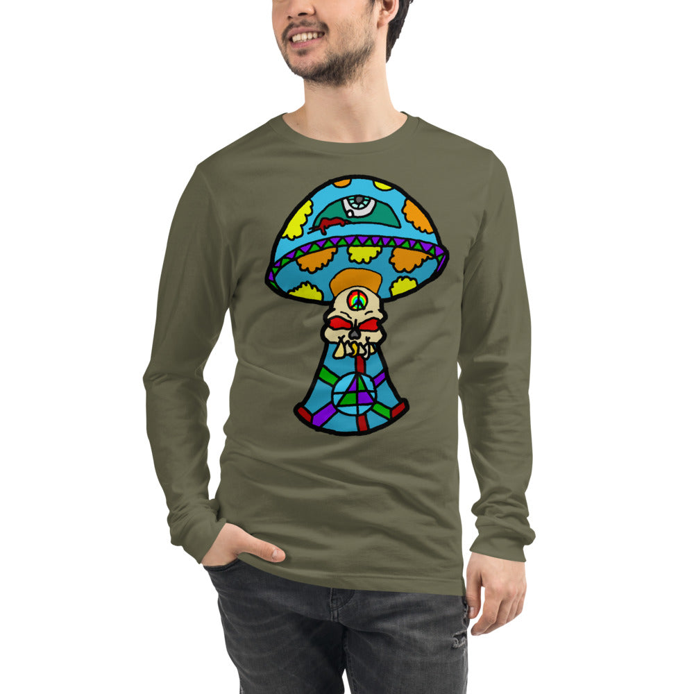 Multicolored Skull Shroom Unisex Long Sleeve Tee