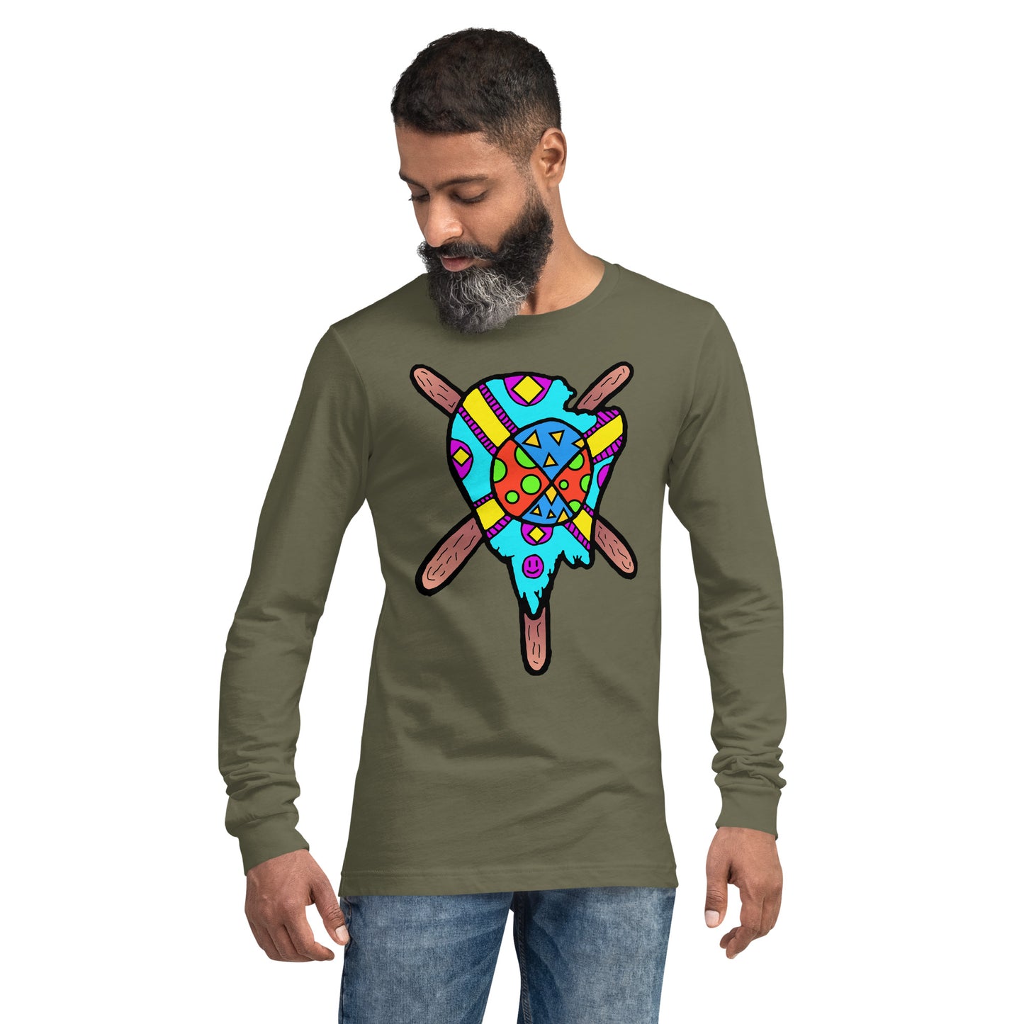 Multicolored Melted Popsicle Unisex Long Sleeve Tee