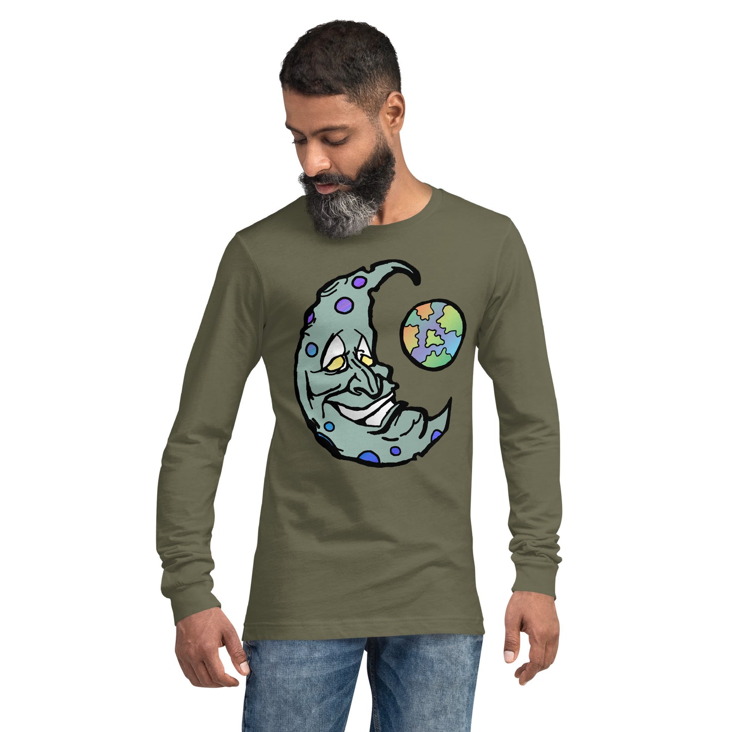 Green Moon Unisex Long Sleeve Tee