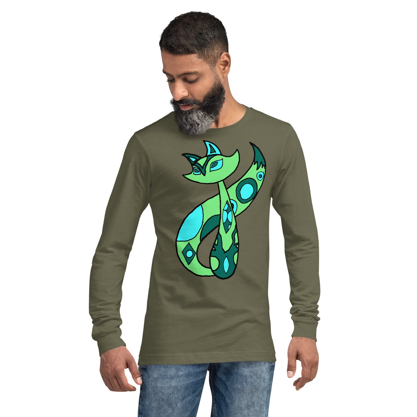 Green Cat Unisex Long Sleeve Tee