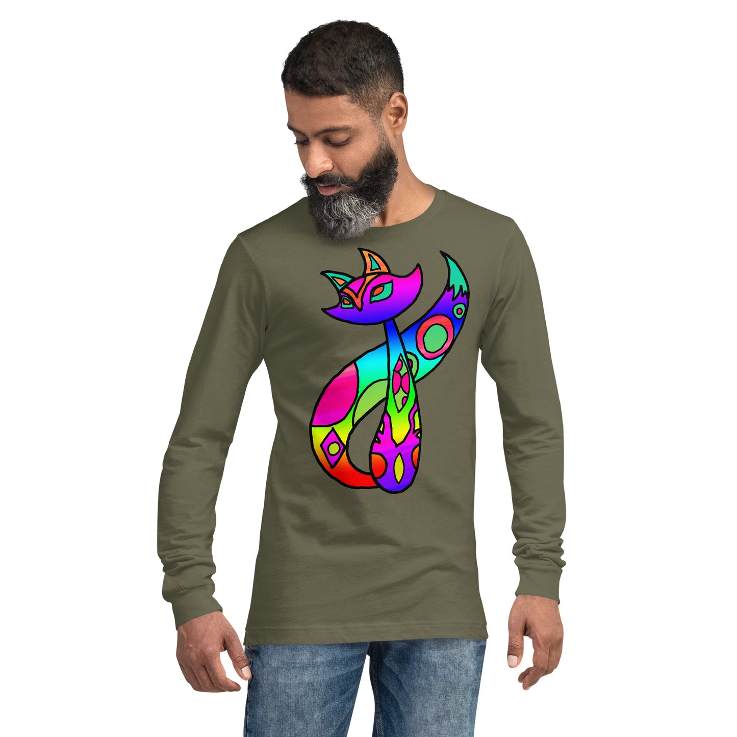 Rainbow Cat Unisex Long Sleeve Tee