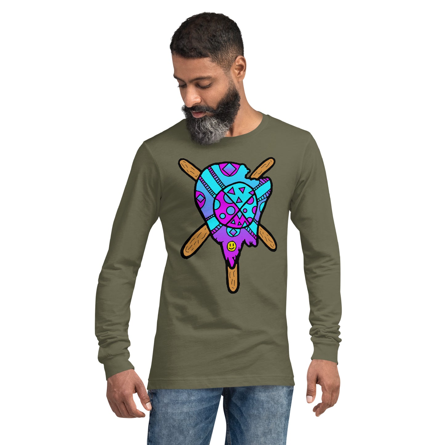 Blue and Purple Melted Popsicle Unisex Long Sleeve Tee