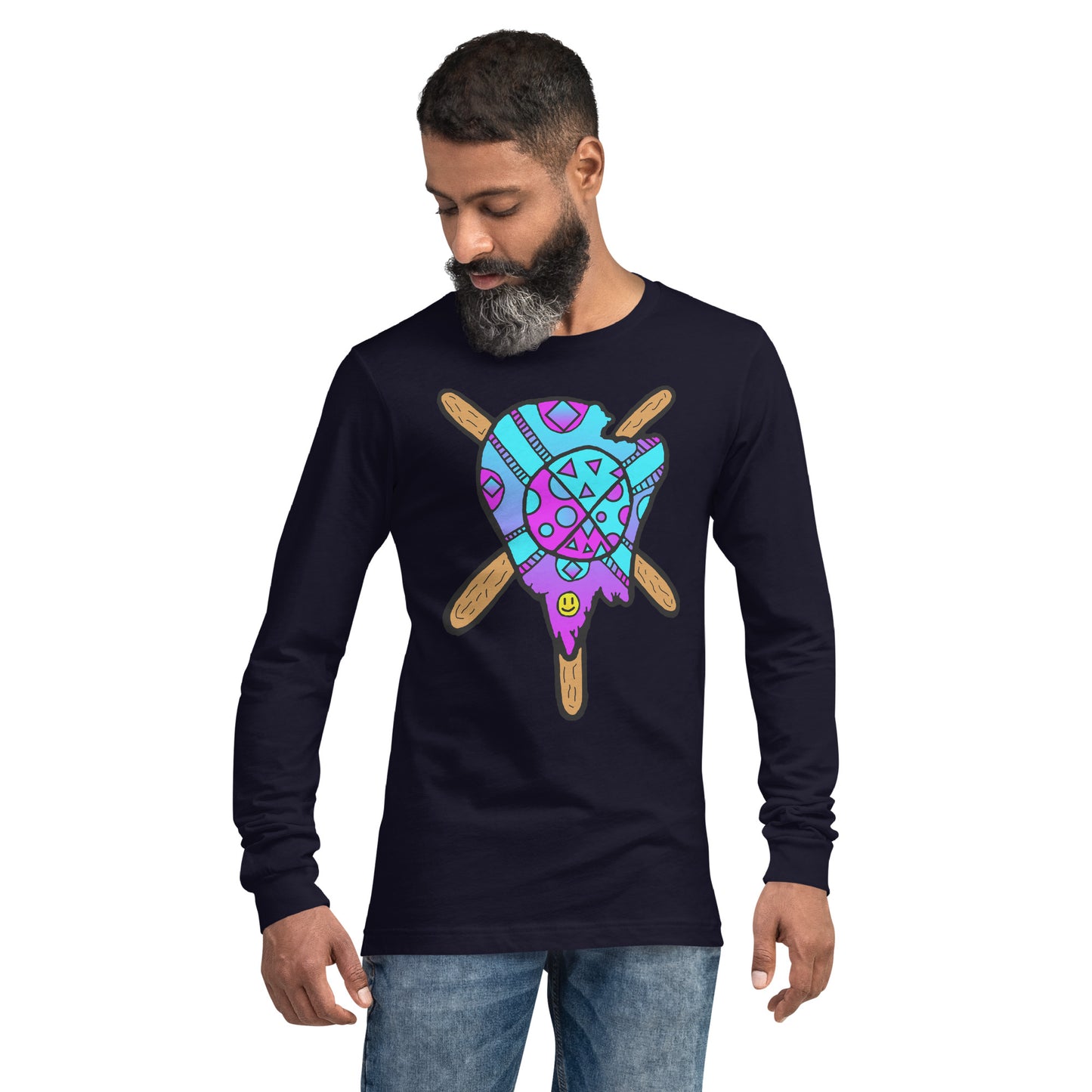 Blue and Purple Melted Popsicle Unisex Long Sleeve Tee