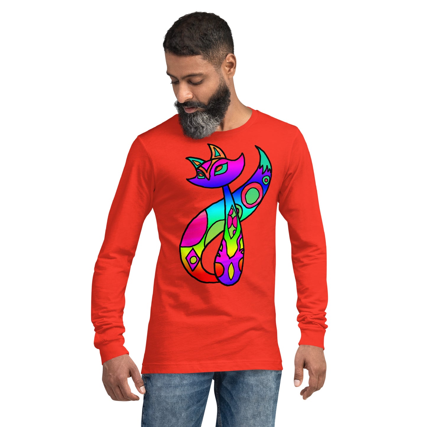 Rainbow Cat Unisex Long Sleeve Tee