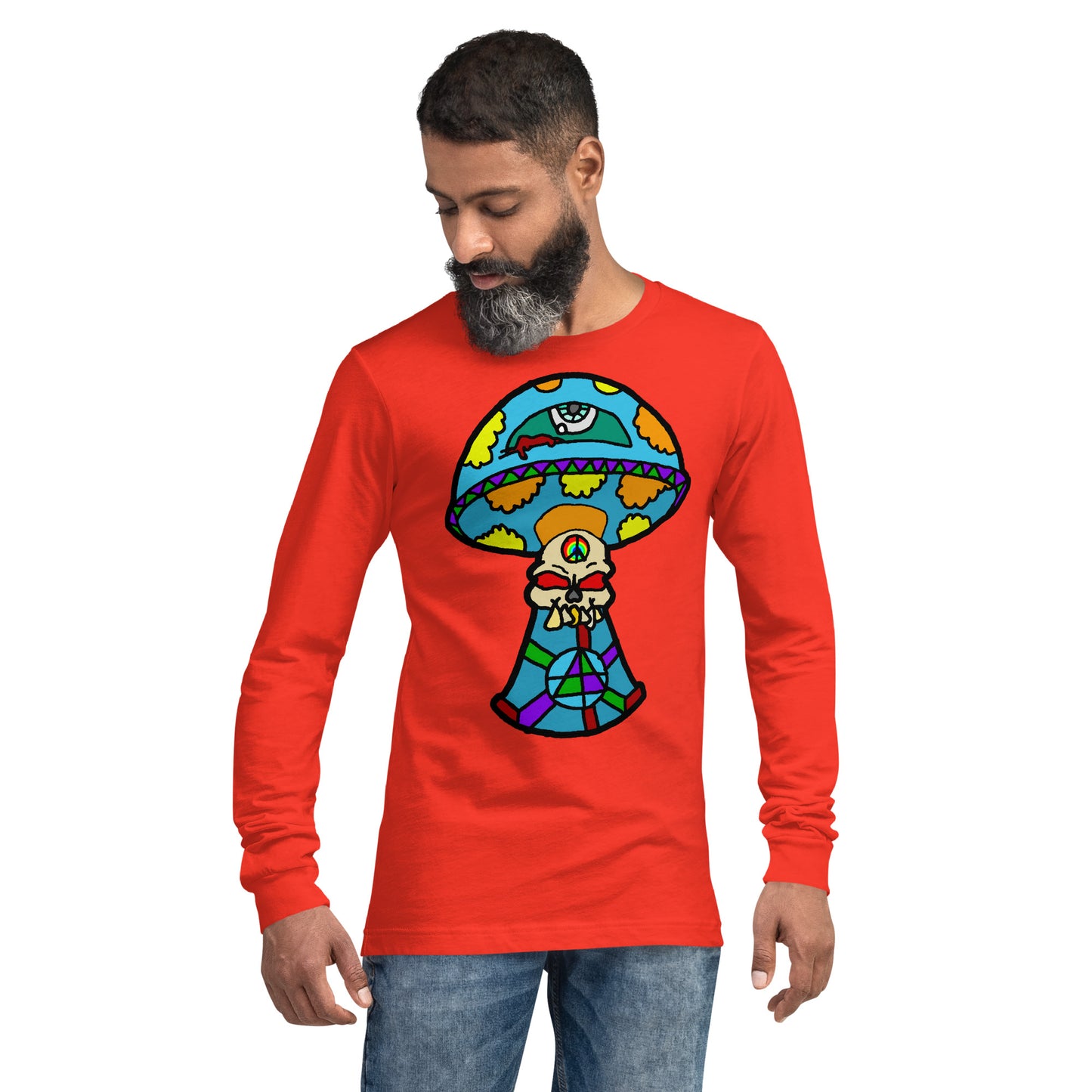 Multicolored Skull Shroom Unisex Long Sleeve Tee