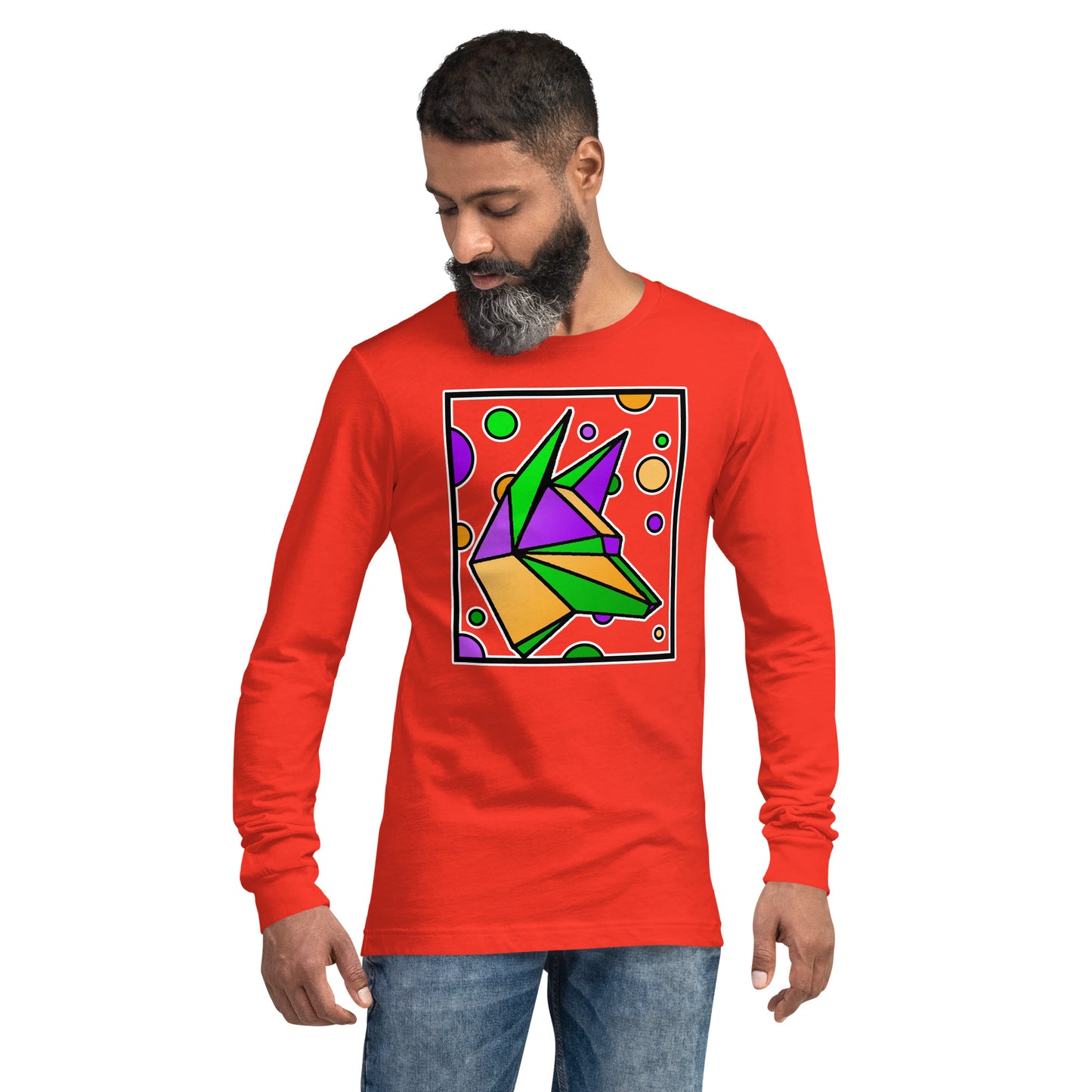 Mardi Gras Box Dog Unisex Long Sleeve Tee