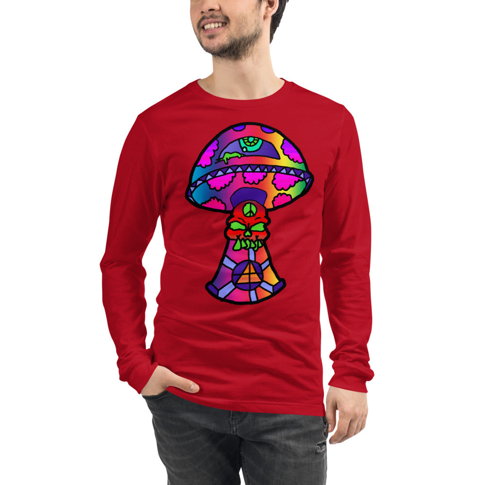 Rainbow Skull Shroom Unisex Long Sleeve Tee