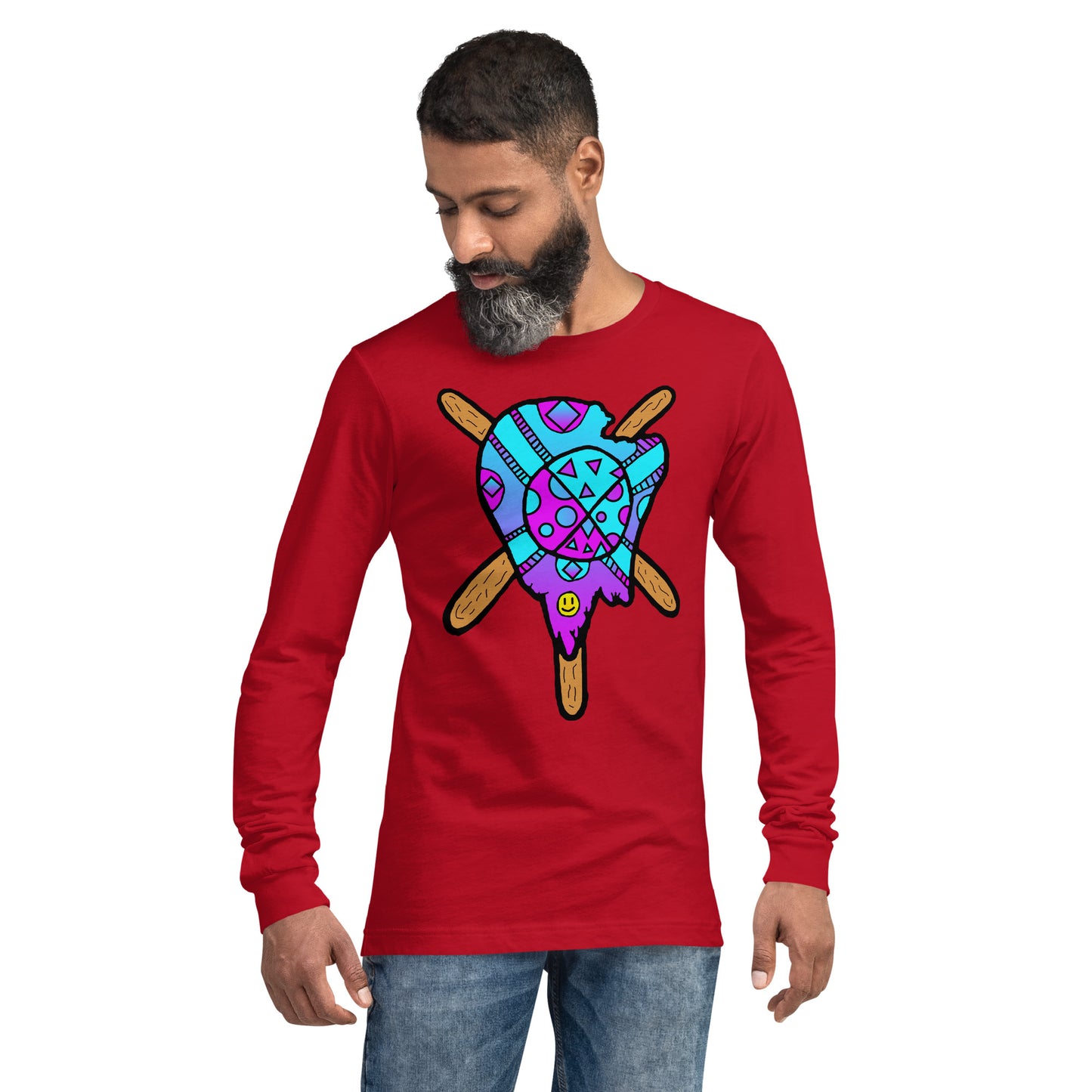 Blue and Purple Melted Popsicle Unisex Long Sleeve Tee