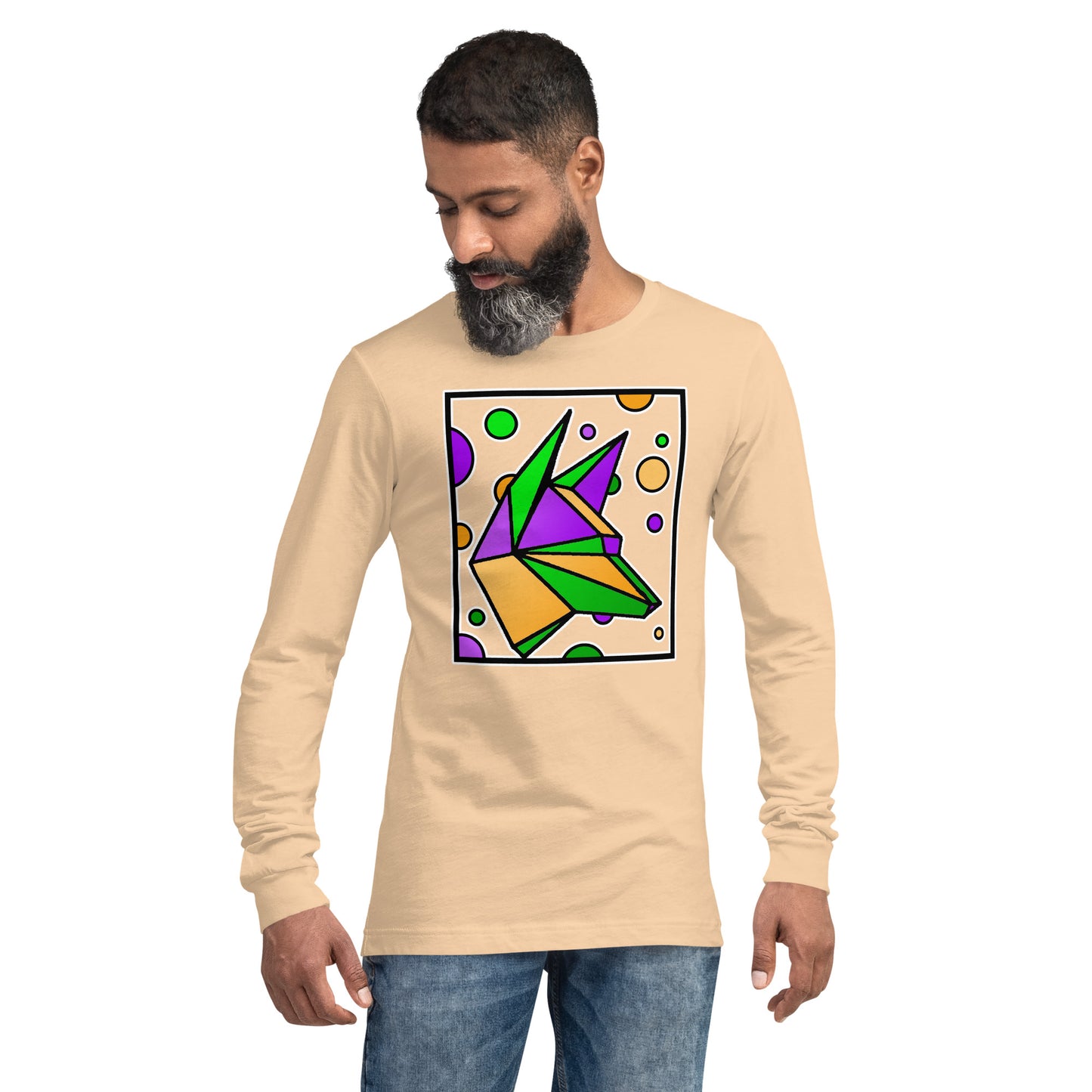 Mardi Gras Box Dog Unisex Long Sleeve Tee