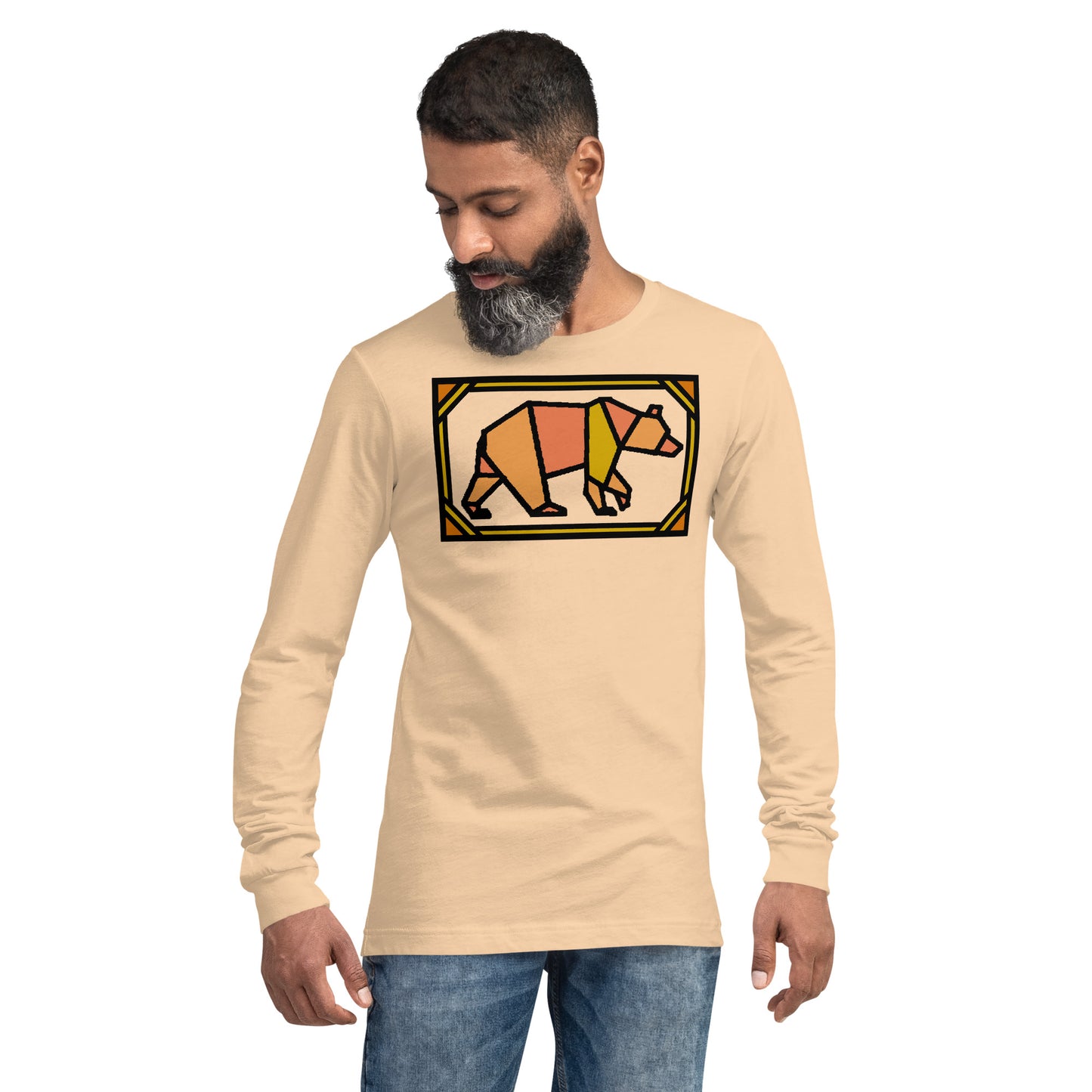 Orange Box Bear Unisex Long Sleeve Tee