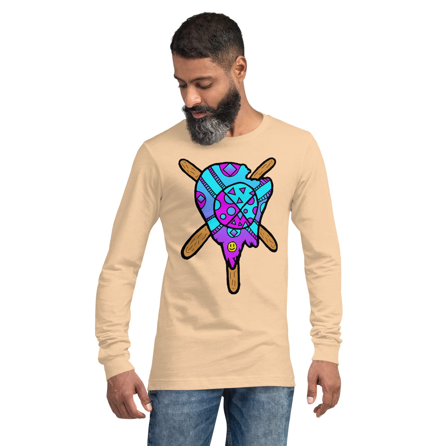 Blue and Purple Melted Popsicle Unisex Long Sleeve Tee