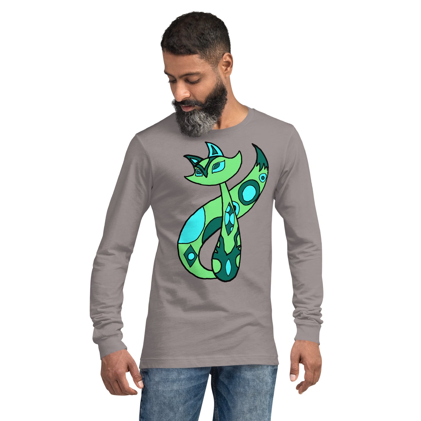 Green Cat Unisex Long Sleeve Tee