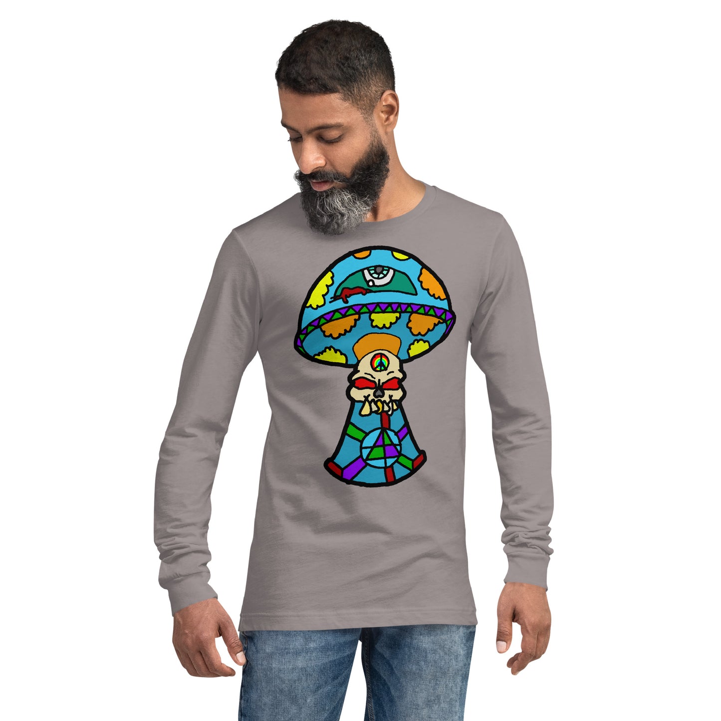 Multicolored Skull Shroom Unisex Long Sleeve Tee