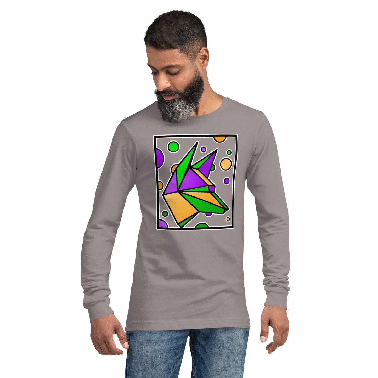 Mardi Gras Box Dog Unisex Long Sleeve Tee