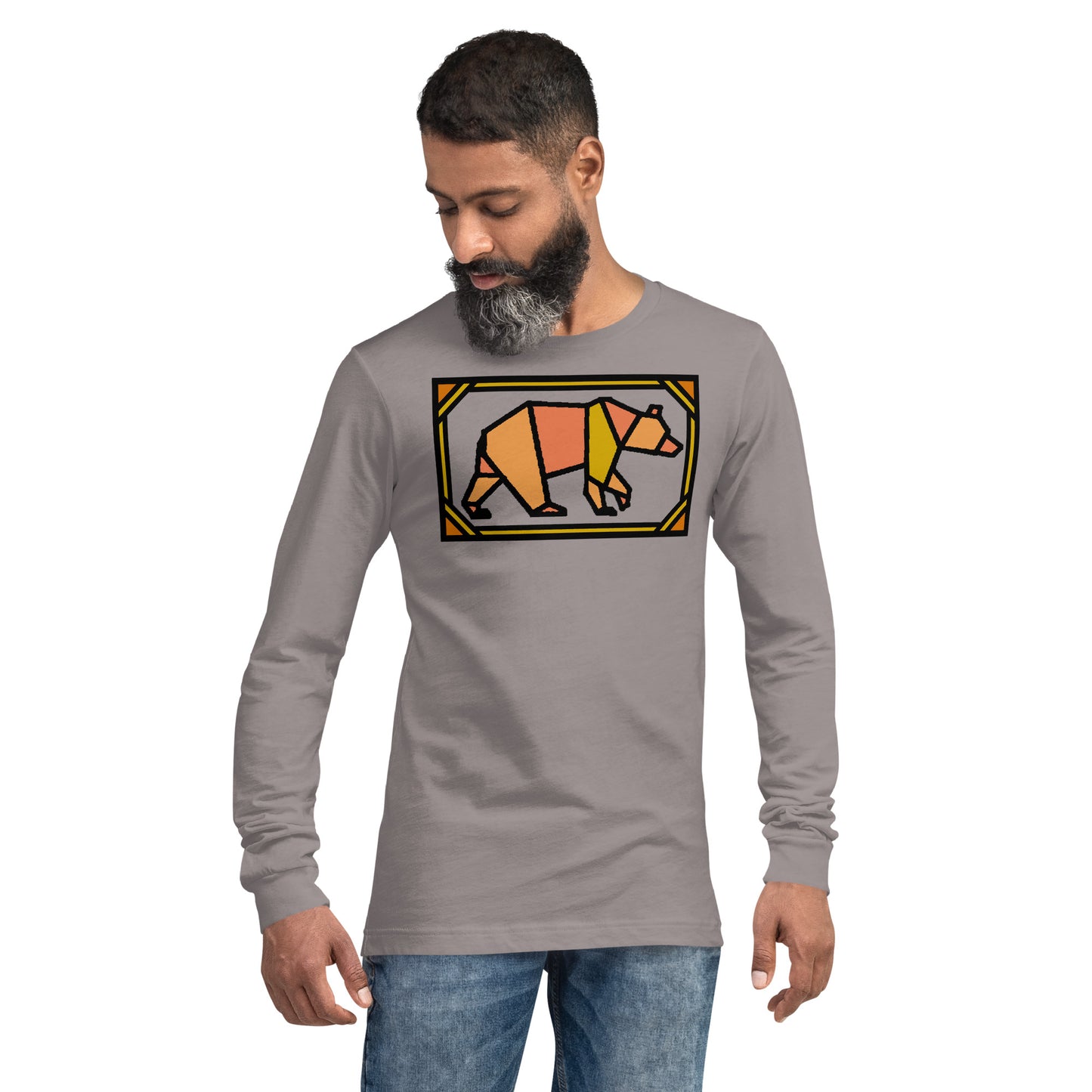 Orange Box Bear Unisex Long Sleeve Tee