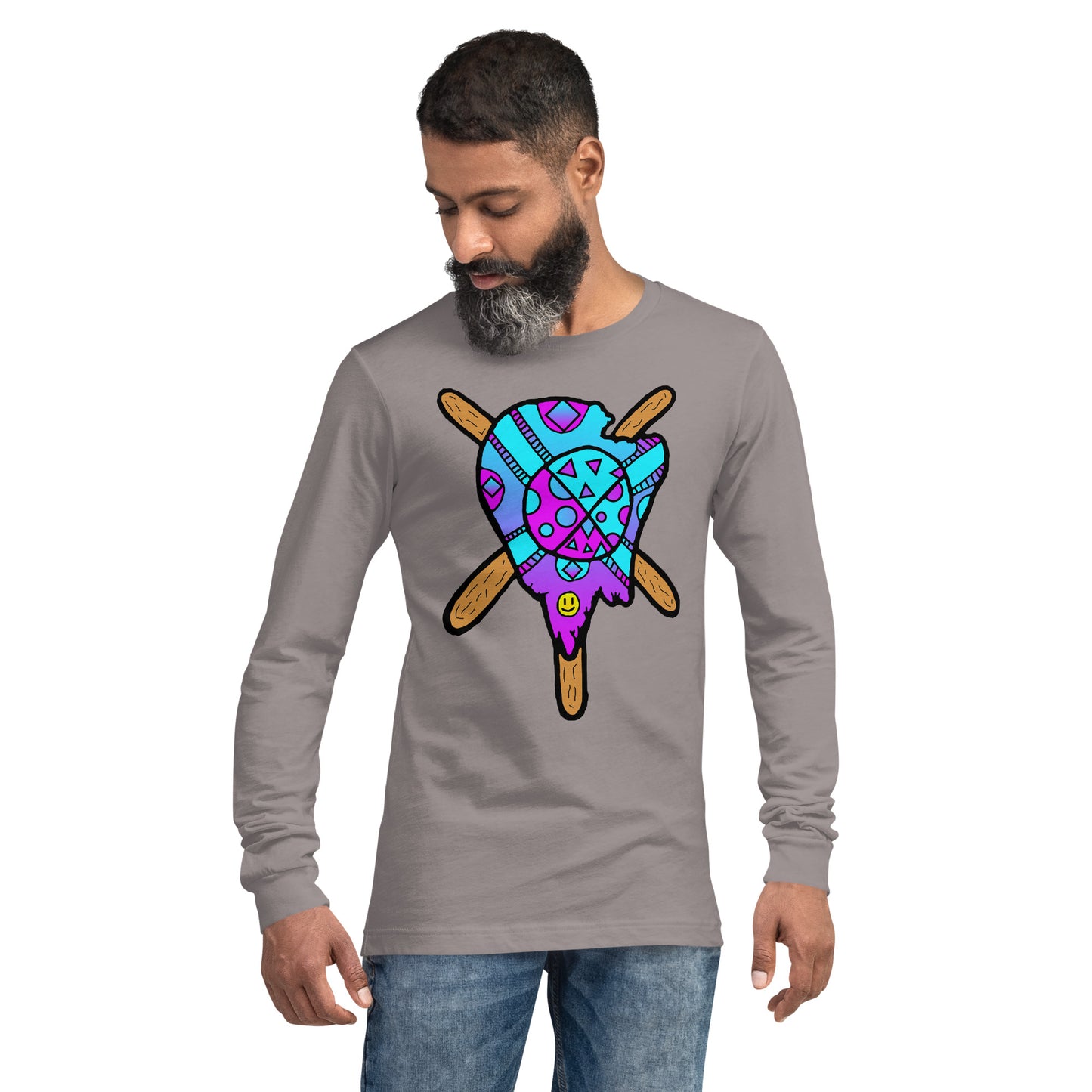 Blue and Purple Melted Popsicle Unisex Long Sleeve Tee