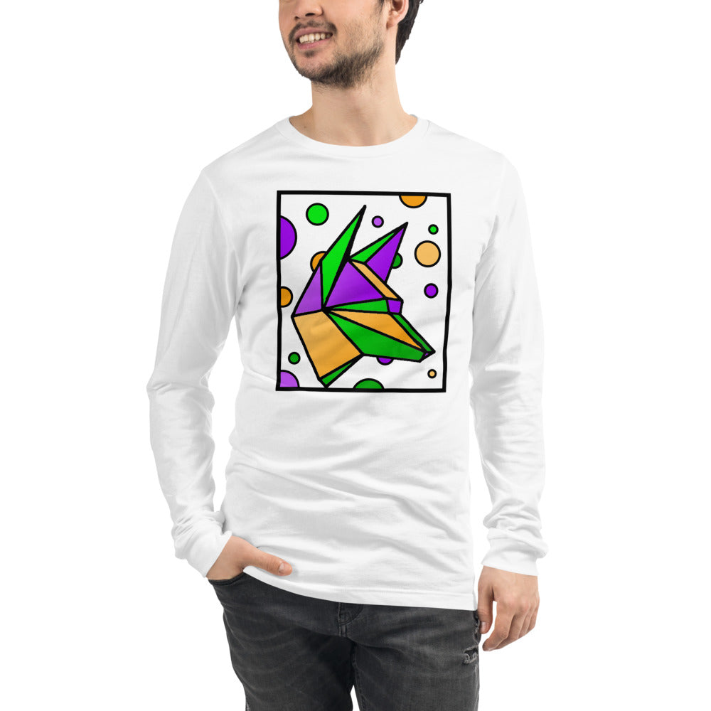 Mardi Gras Box Dog Unisex Long Sleeve Tee