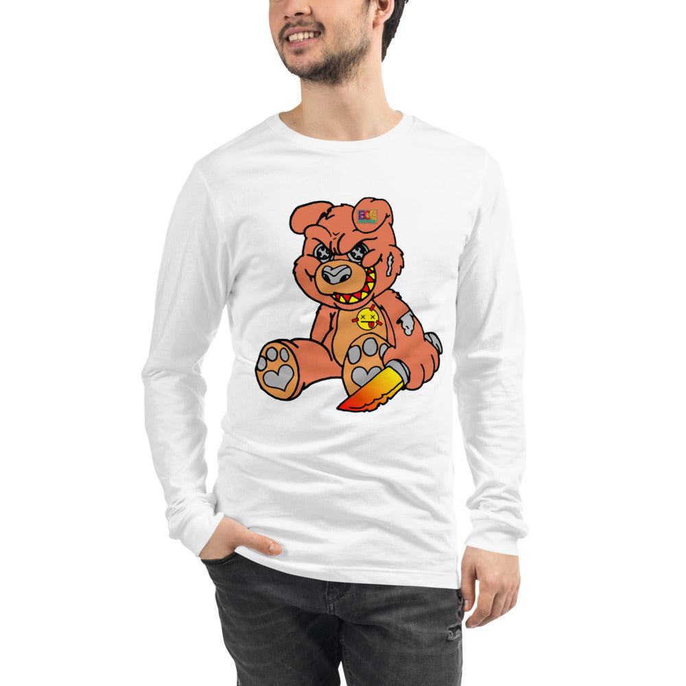 Orange Demon Bear Unisex Long Sleeve Tee