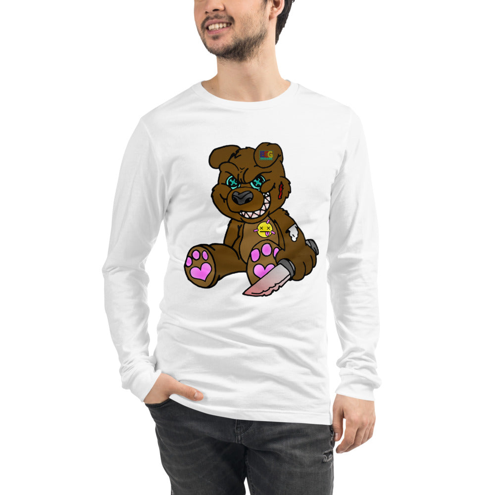 Brown Demon Bear Unisex Long Sleeve Tee