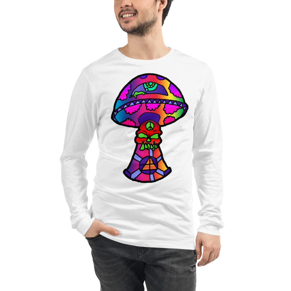 Rainbow Skull Shroom Unisex Long Sleeve Tee