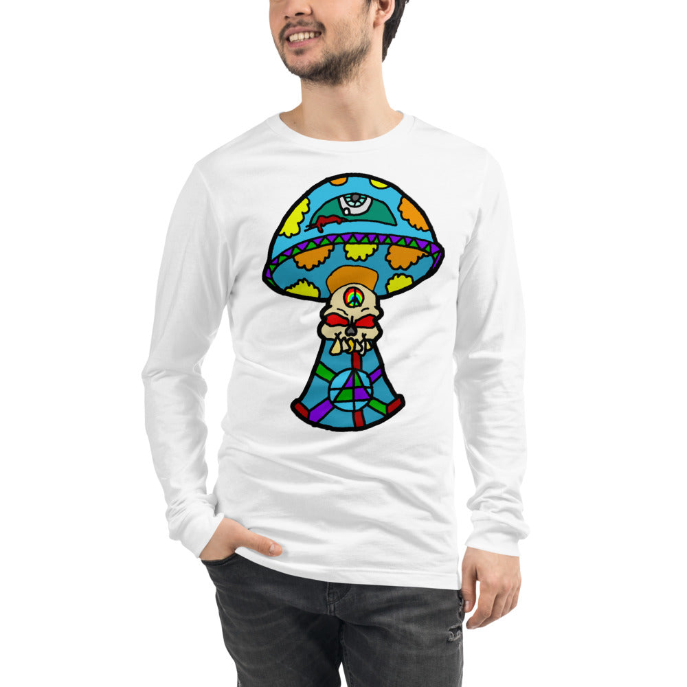 Multicolored Skull Shroom Unisex Long Sleeve Tee